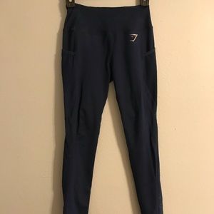 Gymshark Sleek Aspire Mesh Leggings- Navy, Small